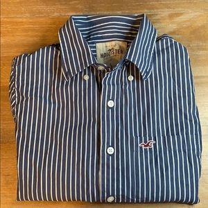 Hollister Blue/White Button Up - Size L